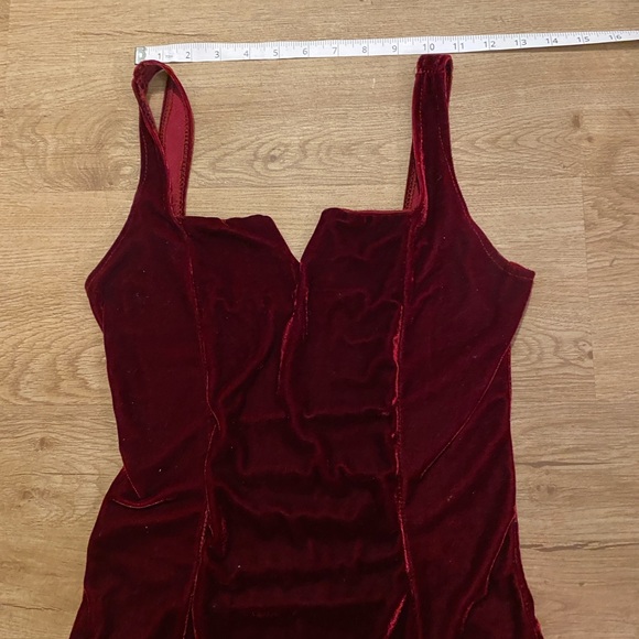 Elegant Velvet Burgundy Body Suit - Picture 7 of 12